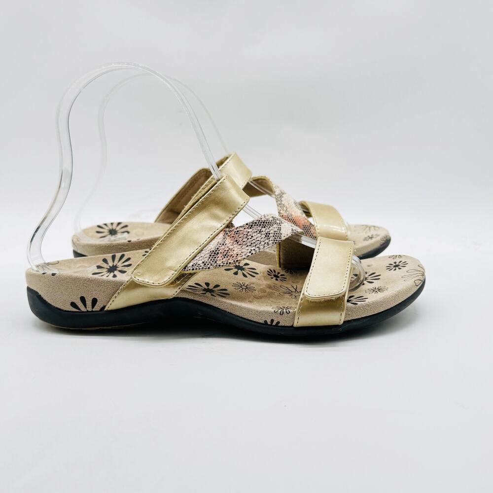 Vionic Gold and Black Women's Sandals